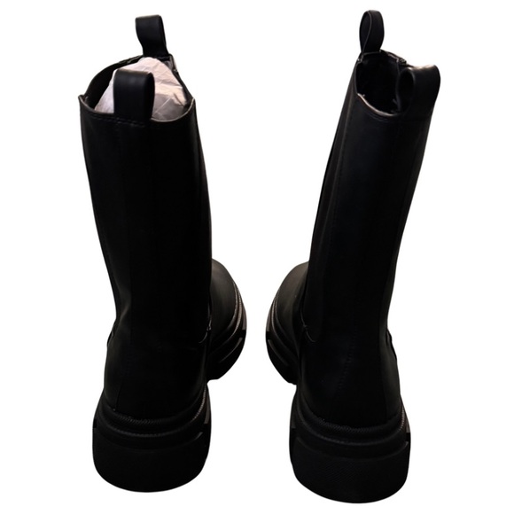 Missguided NIB Black Chunky Pull On Women's Chelsea Ankle Boots SIZE 10 - Picture 4 of 7
